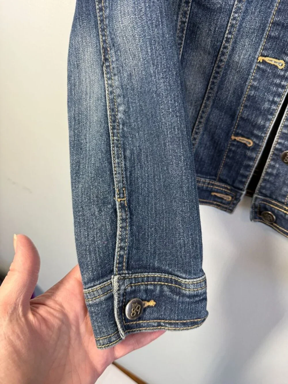Children's Place Girls Large 10/12 Denim Jacket blue Button Up‎ Jean Coat Cute